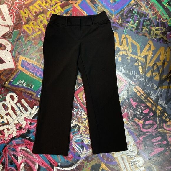 Anne Klein Black Bootcut Dress Pants, Size Medium, High-Rise, Hook & Zip Closure - Picture 1 of 12